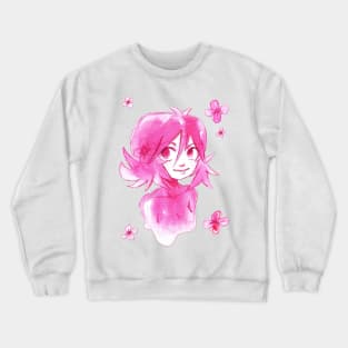 Pink Watercolor Flower Girl Crewneck Sweatshirt